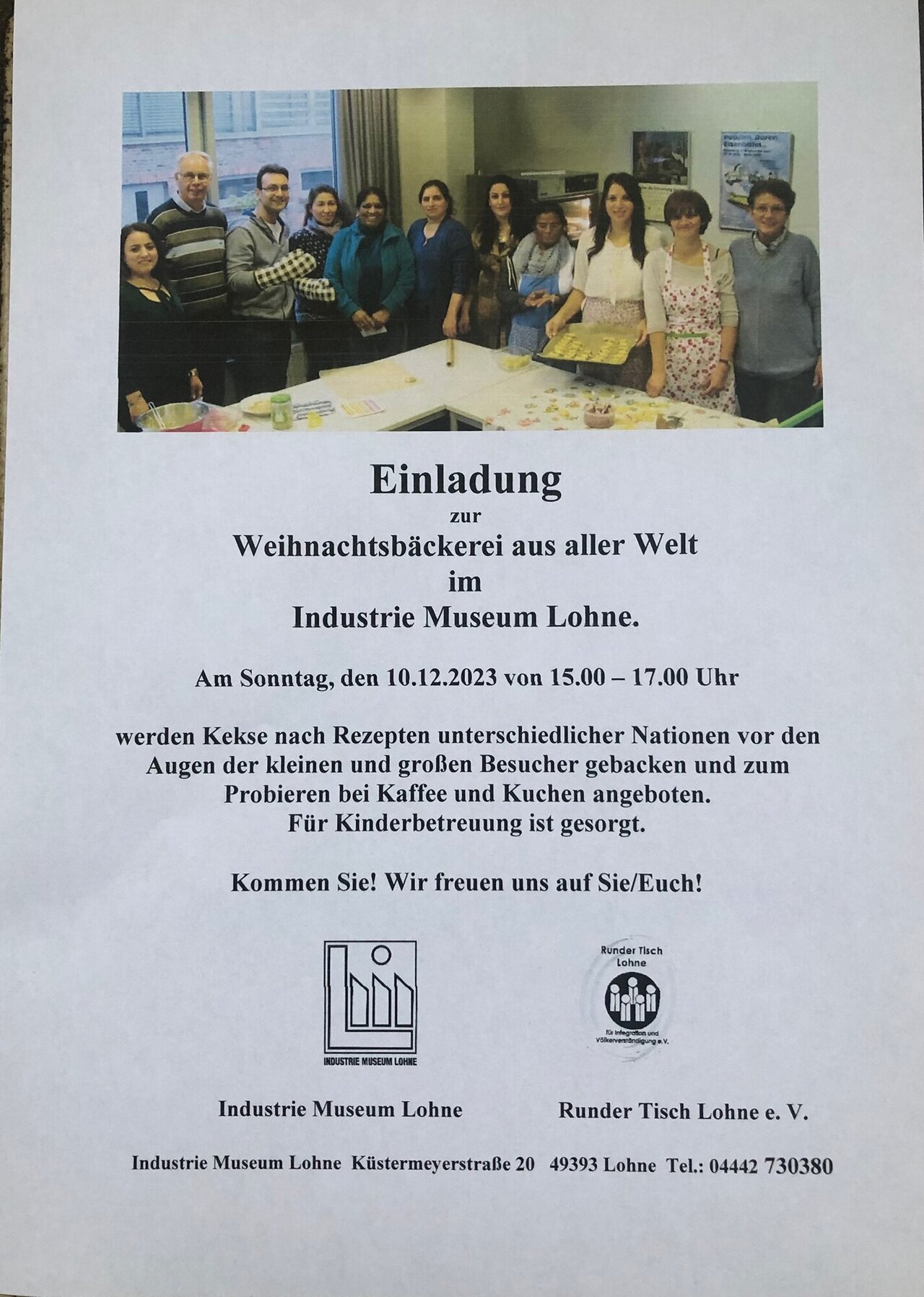 Einladung zur Weihnachtsbäckerei aus aller Welt im Industrie Museum Lohne Image 1