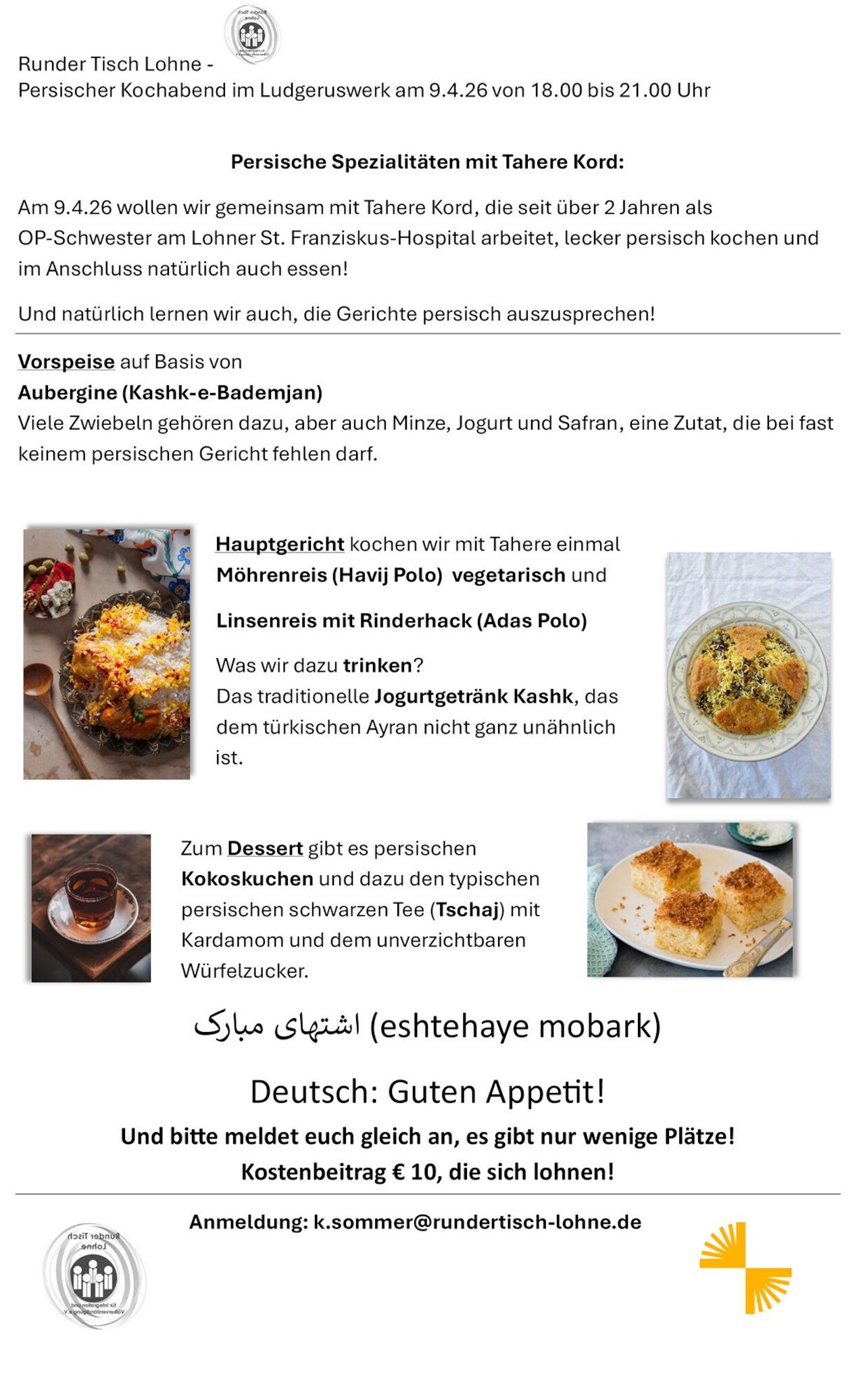 Persischer Kochabend im Ludgeruswerk