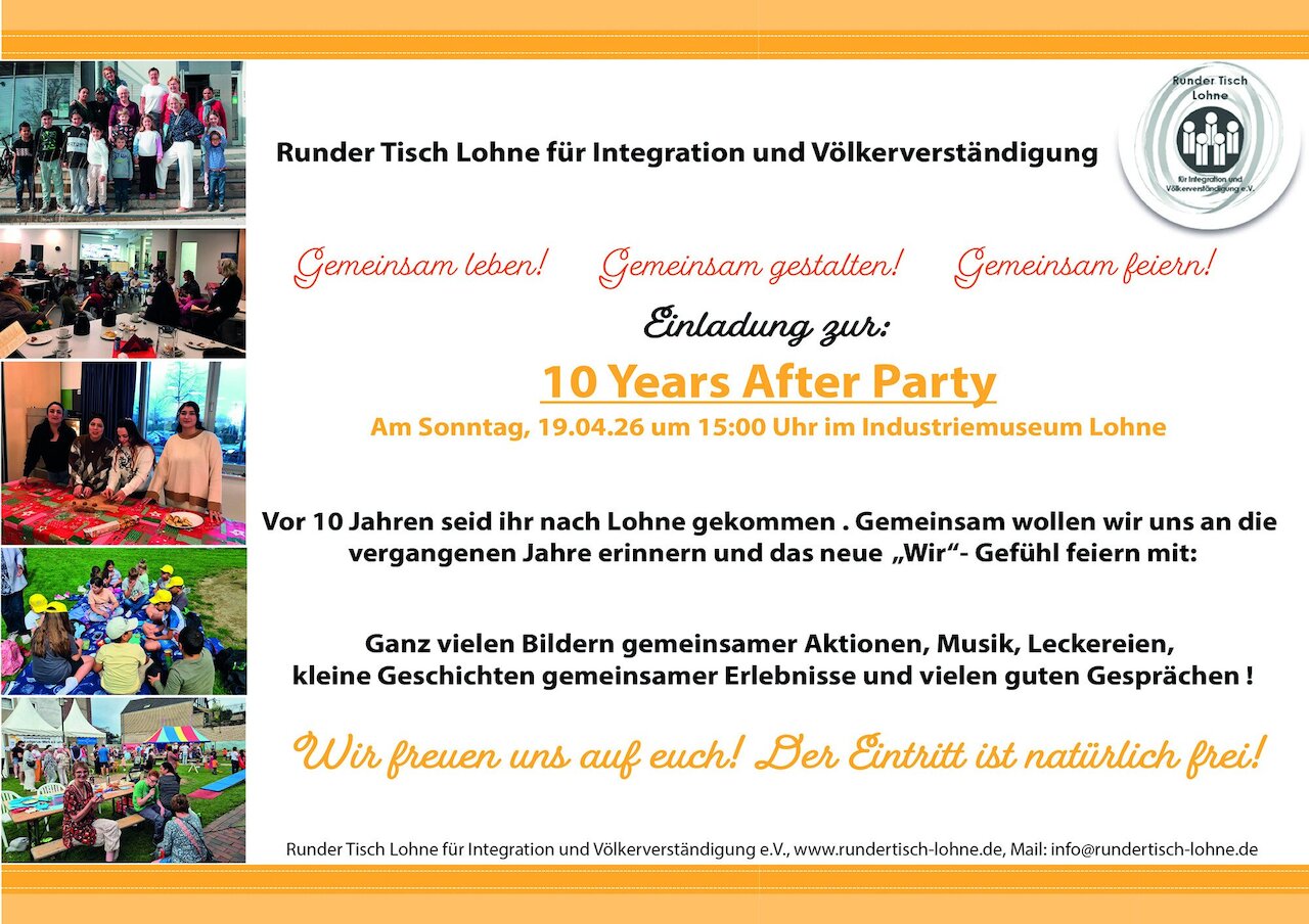 Einladung zur 10 Years After Party